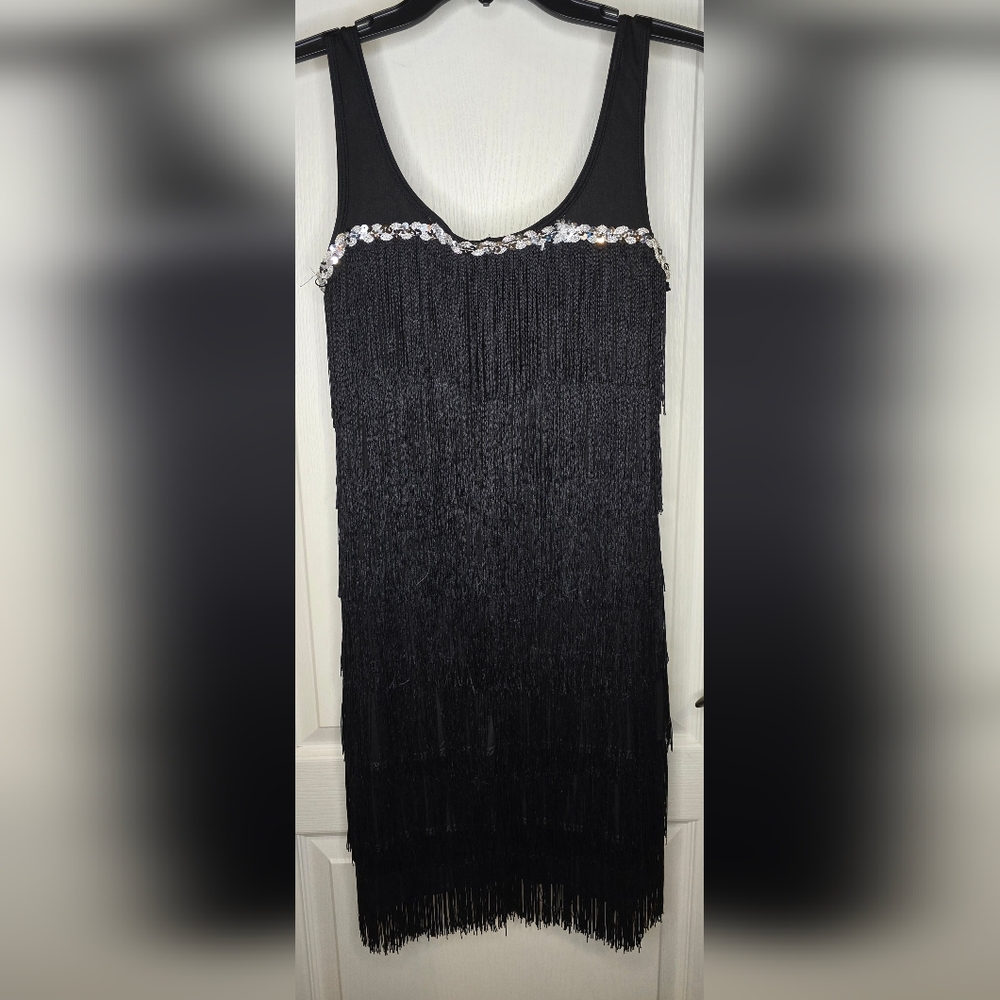 Spirit Halloween Women's Black Flapper Girl Dress Costume Party Cosplay